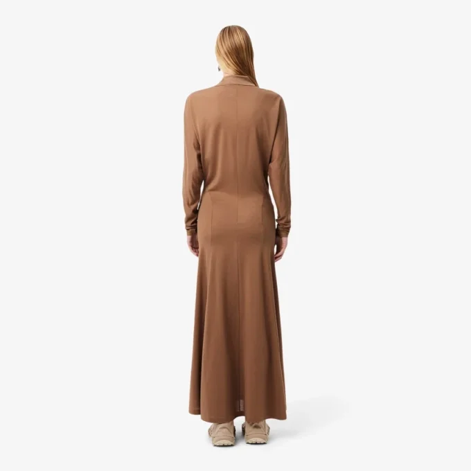 Runway-Maxikleid mit Polokragen aus Seide Runway-Maxikleid mit Polokragen aus Seide