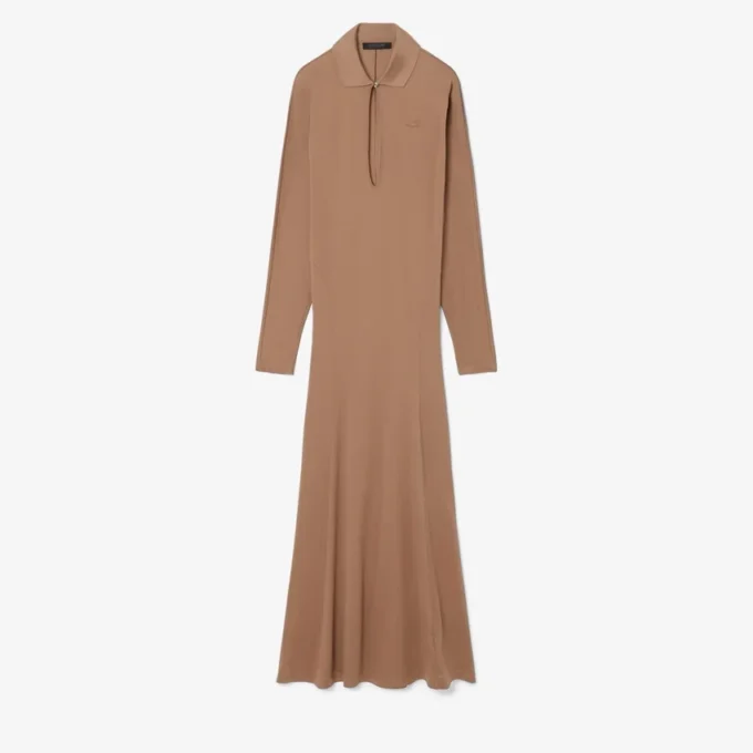 Runway-Maxikleid mit Polokragen aus Seide Runway-Maxikleid mit Polokragen aus Seide