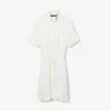 Runway-Poloshirt-Kleid mit Plissee und Stickerei Runway-Poloshirt-Kleid mit Plissee und Stickerei