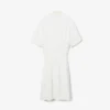 Runway-Poloshirt-Kleid mit Plissee und Stickerei Runway-Poloshirt-Kleid mit Plissee und Stickerei