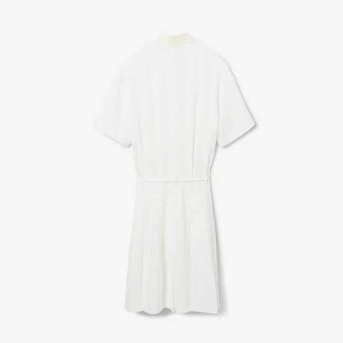 Runway-Poloshirt-Kleid mit Plissee und Stickerei Runway-Poloshirt-Kleid mit Plissee und Stickerei