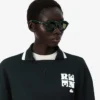 Runway-Poloshirt mit Kragenabzeichen-Akzent-Sweatshirt Runway-Poloshirt mit Kragenabzeichen-Akzent-Sweatshirt
