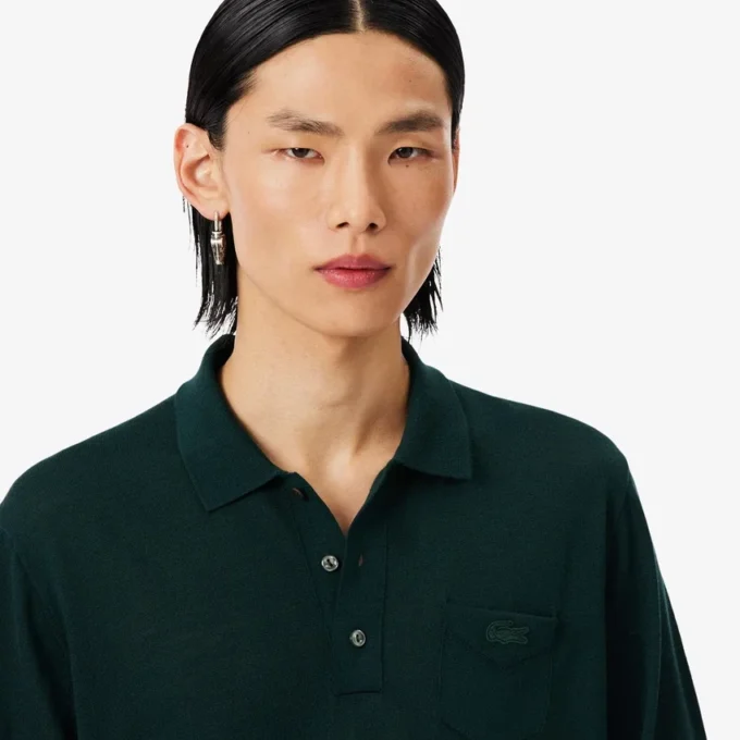 Runway-Pullover aus Merinowolle mit Polokragen Runway-Pullover aus Merinowolle mit Polokragen