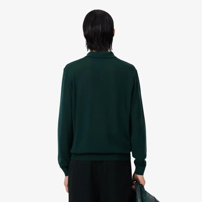 Runway-Pullover aus Merinowolle mit Polokragen Runway-Pullover aus Merinowolle mit Polokragen