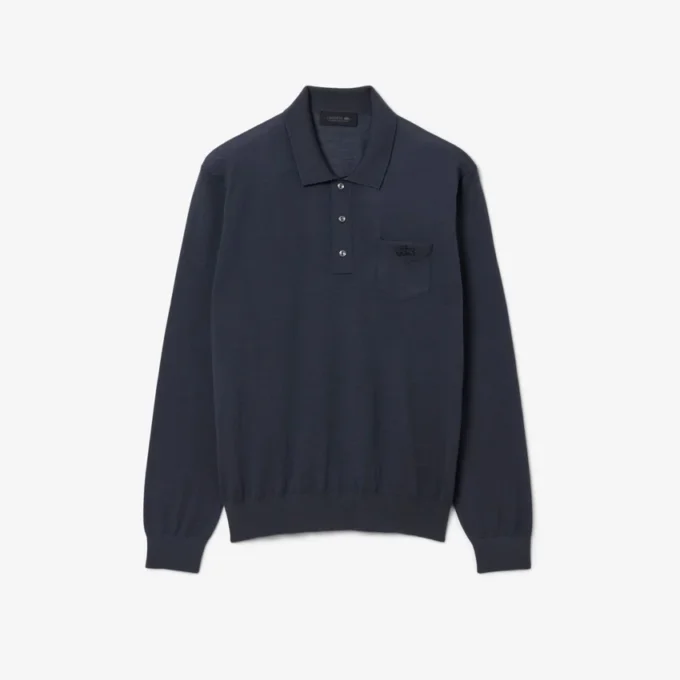 Runway-Pullover aus Merinowolle mit Polokragen Runway-Pullover aus Merinowolle mit Polokragen