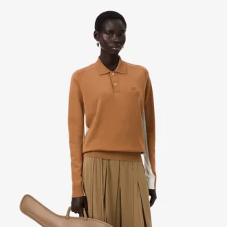 Runway-Pullover aus Wollmischung mit Poloshirt-Kragen Runway-Pullover aus Wollmischung mit Poloshirt-Kragen