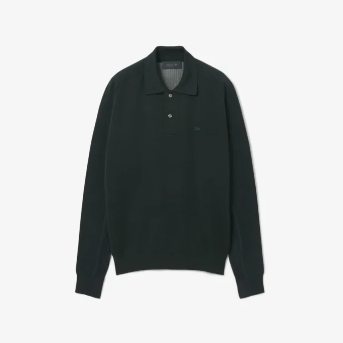 Runway-Pullover aus Wollmischung mit Poloshirt-Kragen Runway-Pullover aus Wollmischung mit Poloshirt-Kragen