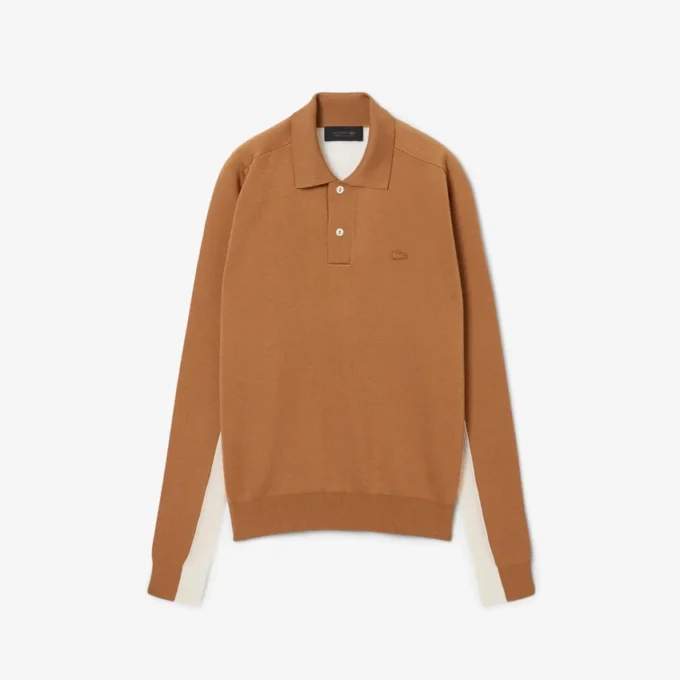 Runway-Pullover aus Wollmischung mit Poloshirt-Kragen Runway-Pullover aus Wollmischung mit Poloshirt-Kragen