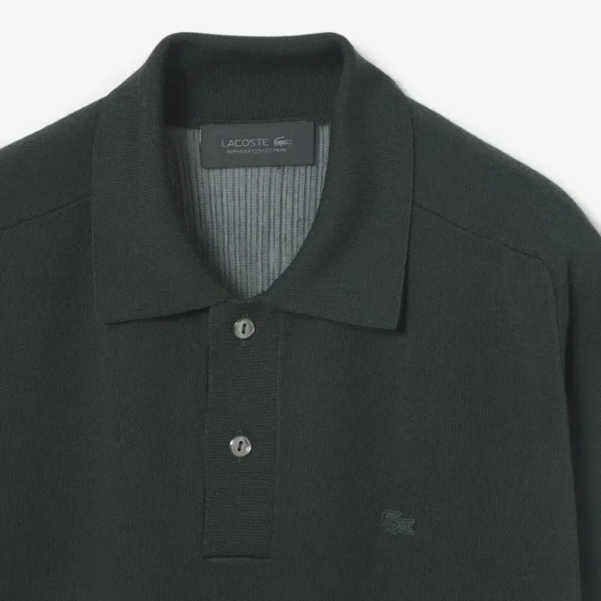 Runway-Pullover aus Wollmischung mit Poloshirt-Kragen Runway-Pullover aus Wollmischung mit Poloshirt-Kragen