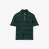 Runway-Pullover mit Polo-Kragen aus Pointelle Runway-Pullover mit Polo-Kragen aus Pointelle