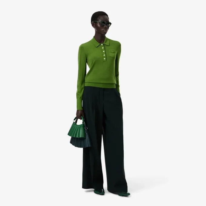 Runway-Pullover mit Polokragen aus Merinowolle Runway-Pullover mit Polokragen aus Merinowolle
