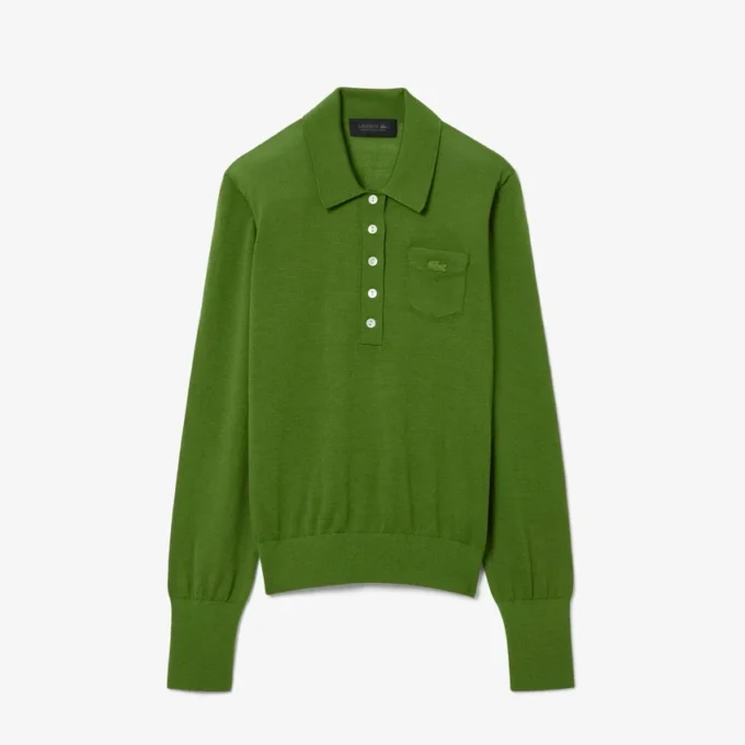 Runway-Pullover mit Polokragen aus Merinowolle Runway-Pullover mit Polokragen aus Merinowolle