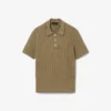 Runway-Pullover mit Zopfmuster und Poloshirt-Kragen Runway-Pullover mit Zopfmuster und Poloshirt-Kragen