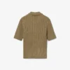 Runway-Pullover mit Zopfmuster und Poloshirt-Kragen Runway-Pullover mit Zopfmuster und Poloshirt-Kragen