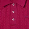 Runway-Pullover mit Zopfmuster und Poloshirt-Kragen Runway-Pullover mit Zopfmuster und Poloshirt-Kragen