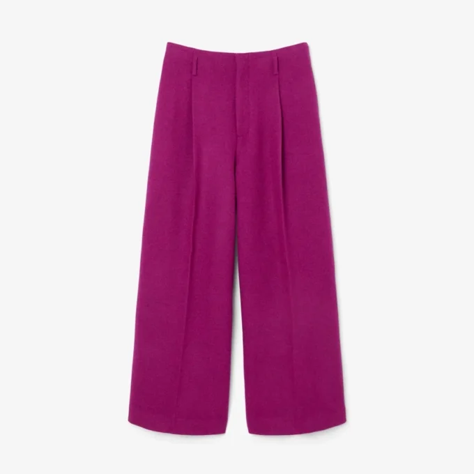 Runway Slub-Wolle-Hose mit weitem Schnitt Runway Slub-Wolle-Hose mit weitem Schnitt