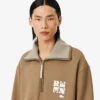 Runway-Sweatshirt mit hohem Kragen, Reißverschluss und Emblem