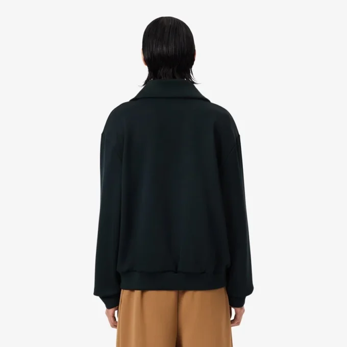 Runway-Sweatshirt mit hohem Kragen, Reißverschluss und Emblem