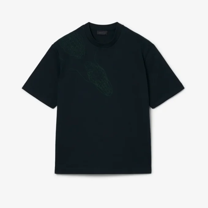 Runway T-Shirt mit gesticktem Krokodil Runway T-Shirt mit gesticktem Krokodil
