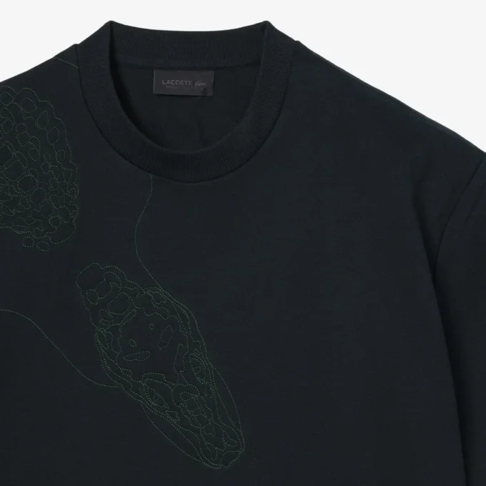 Runway T-Shirt mit gesticktem Krokodil Runway T-Shirt mit gesticktem Krokodil