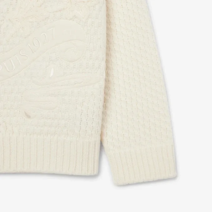 Runway-Wollpullover mit gesticktem Emblem Runway-Wollpullover mit gesticktem Emblem