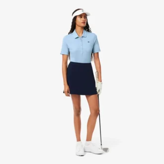 Slim-Fit-Golf-Poloshirt für Damen mit UV-Schutz und Stretch