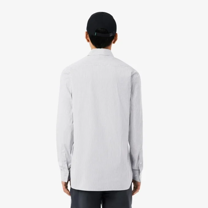 Slim-Fit-Hemd aus gestreiftem Stretch-Popeline Slim-Fit-Hemd aus gestreiftem Stretch-Popeline
