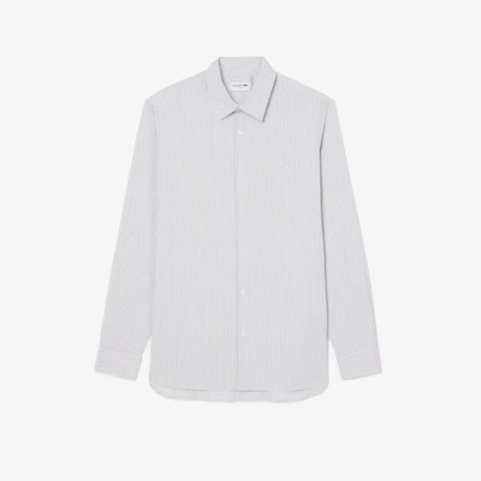 Slim-Fit-Hemd aus gestreiftem Stretch-Popeline Slim-Fit-Hemd aus gestreiftem Stretch-Popeline