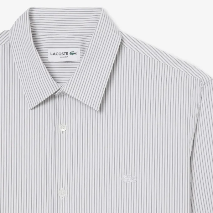 Slim-Fit-Hemd aus gestreiftem Stretch-Popeline Slim-Fit-Hemd aus gestreiftem Stretch-Popeline