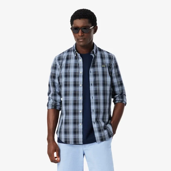 Slim-Fit-Hemd aus Stretch-Popeline mit Gingham-Print Slim-Fit-Hemd aus Stretch-Popeline mit Gingham-Print