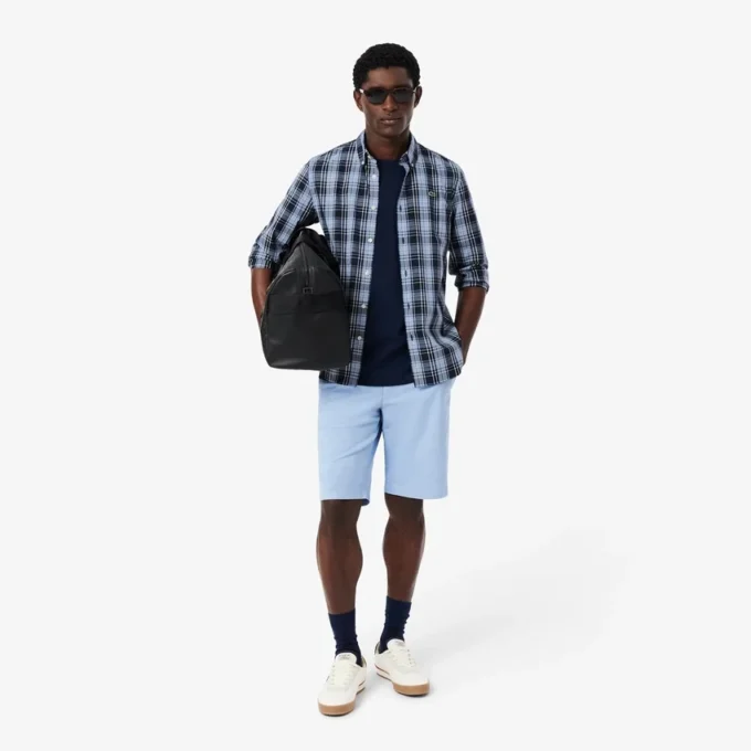 Slim-Fit-Hemd aus Stretch-Popeline mit Gingham-Print Slim-Fit-Hemd aus Stretch-Popeline mit Gingham-Print