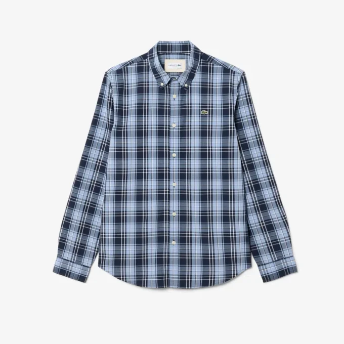 Slim-Fit-Hemd aus Stretch-Popeline mit Gingham-Print Slim-Fit-Hemd aus Stretch-Popeline mit Gingham-Print
