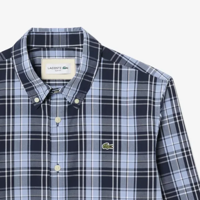 Slim-Fit-Hemd aus Stretch-Popeline mit Gingham-Print Slim-Fit-Hemd aus Stretch-Popeline mit Gingham-Print