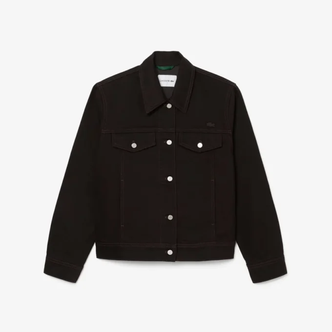 Slim-Fit-Jeansjacke mit Knöpfen Slim-Fit-Jeansjacke mit Knöpfen