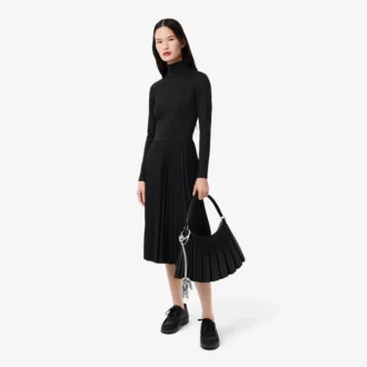 Slim-Fit-Kleid mit hohem Kragen für Damen