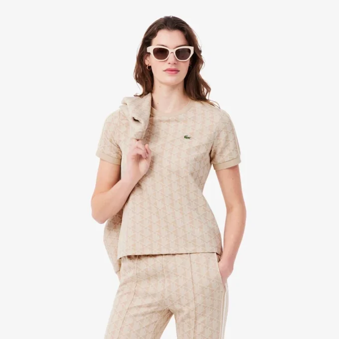 Slim-Fit-Monogram-T-Shirt für Damen Slim-Fit-Monogram-T-Shirt für Damen