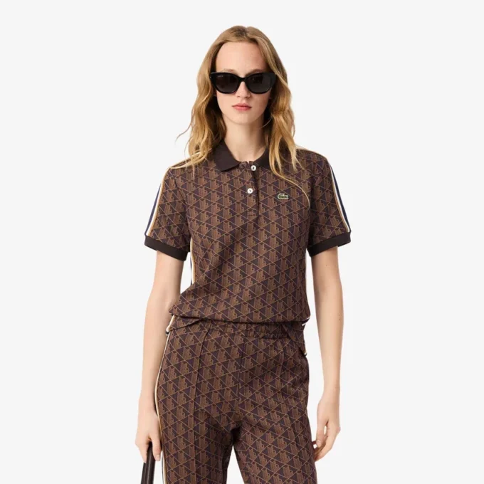 Slim-Fit-Monogramm-Poloshirt für Damen Slim-Fit-Monogramm-Poloshirt für Damen
