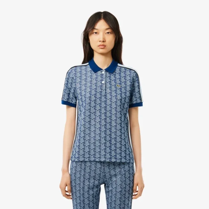 Slim-Fit-Monogramm-Poloshirt für Damen Slim-Fit-Monogramm-Poloshirt für Damen