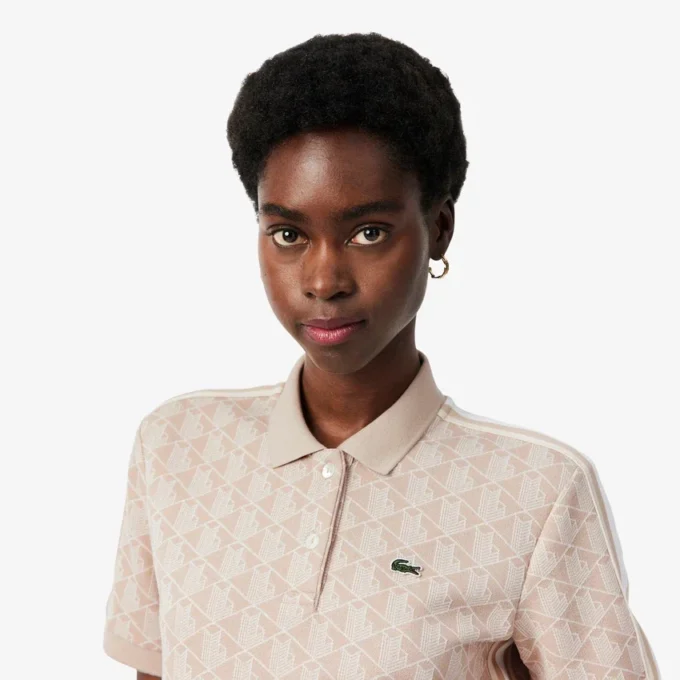 Slim-Fit-Monogramm-Poloshirt für Damen Slim-Fit-Monogramm-Poloshirt für Damen