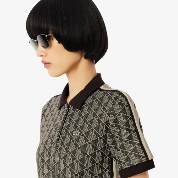 Slim-Fit-Monogramm-Poloshirt für Damen Slim-Fit-Monogramm-Poloshirt für Damen