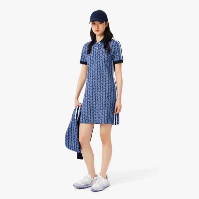 Slim-Fit-Monogramm-Poloshirt-Kleid für Damen Slim-Fit-Monogramm-Poloshirt-Kleid für Damen