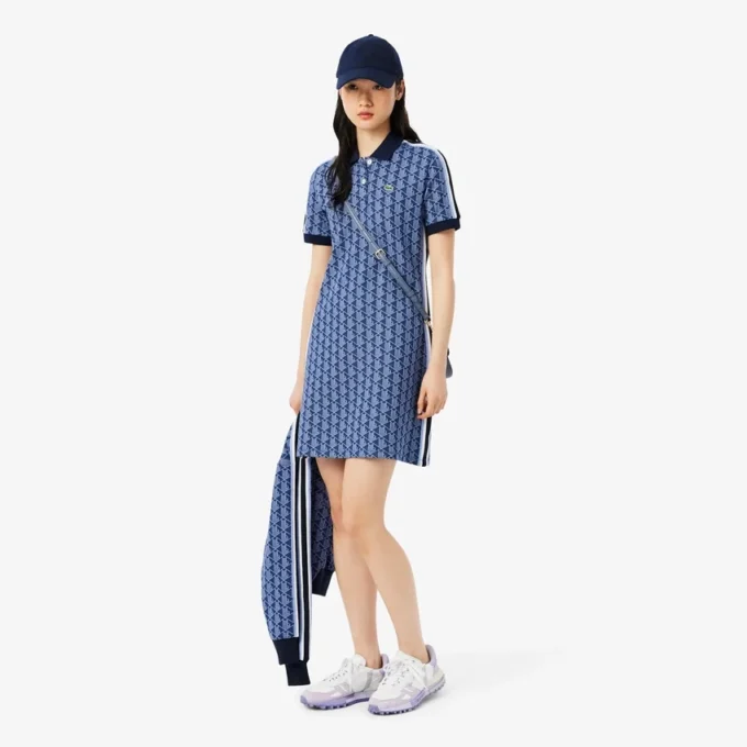 Slim-Fit-Monogramm-Poloshirt-Kleid für Damen Slim-Fit-Monogramm-Poloshirt-Kleid für Damen