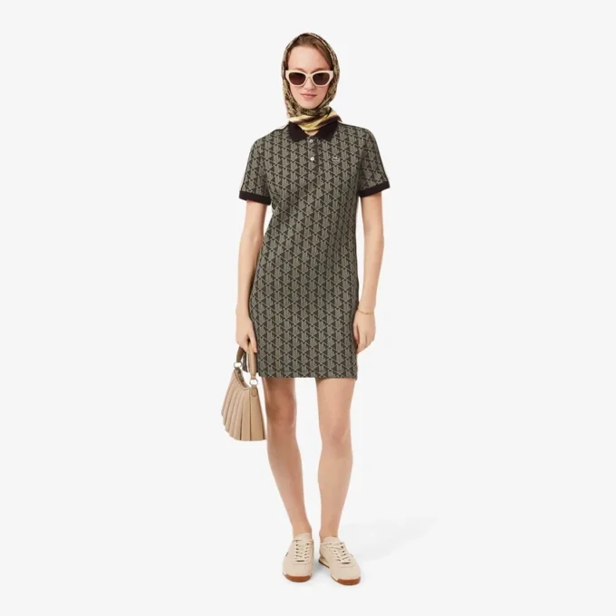Slim-Fit-Monogramm-Poloshirt-Kleid für Damen Slim-Fit-Monogramm-Poloshirt-Kleid für Damen