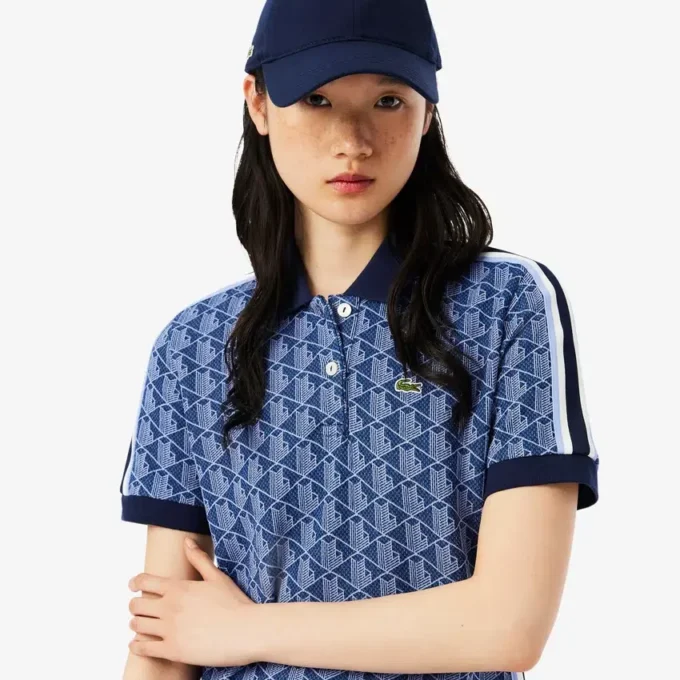 Slim-Fit-Monogramm-Poloshirt-Kleid für Damen Slim-Fit-Monogramm-Poloshirt-Kleid für Damen