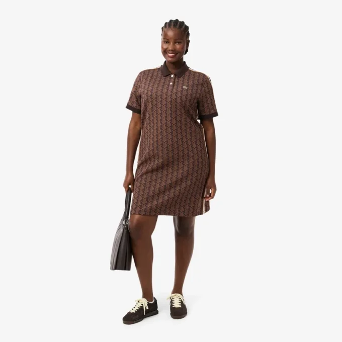 Slim-Fit-Monogramm-Poloshirt-Kleid für Damen Slim-Fit-Monogramm-Poloshirt-Kleid für Damen