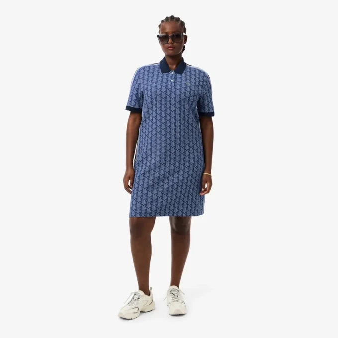 Slim-Fit-Monogramm-Poloshirt-Kleid für Damen Slim-Fit-Monogramm-Poloshirt-Kleid für Damen