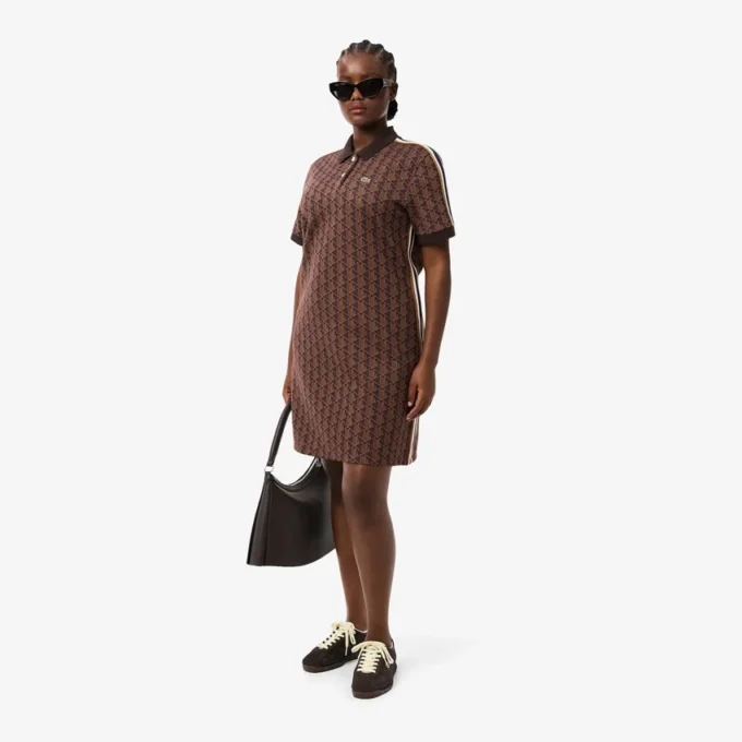 Slim-Fit-Monogramm-Poloshirt-Kleid für Damen Slim-Fit-Monogramm-Poloshirt-Kleid für Damen