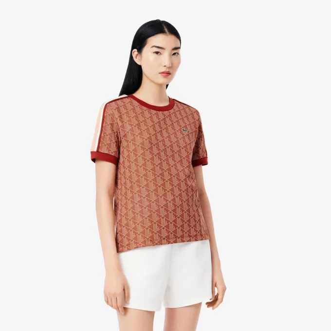 Slim-Fit-Monogramm-T-Shirt für Damen Slim-Fit-Monogramm-T-Shirt für Damen
