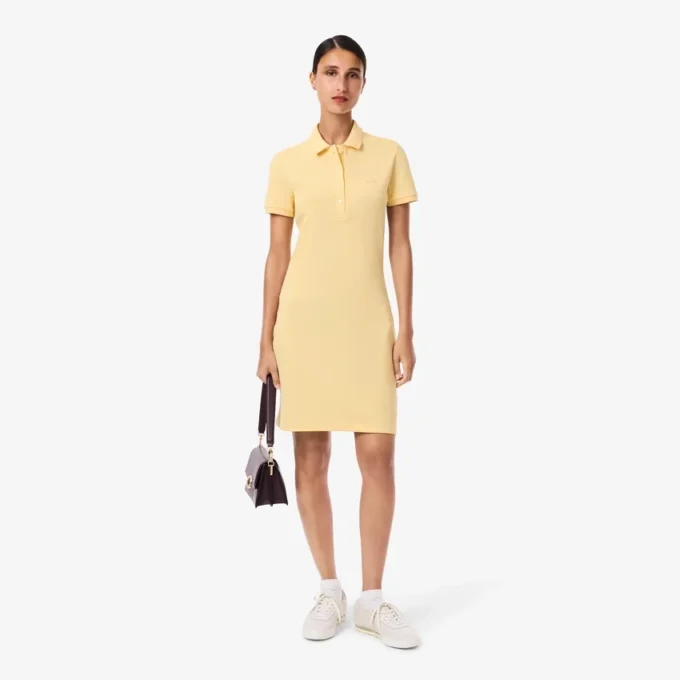 Slim-Fit-Stretch-Mini-Piqué-Poloshirt-Kleid für Damen Slim-Fit-Stretch-Mini-Piqué-Poloshirt-Kleid für Damen