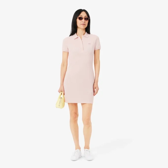 Slim-Fit-Stretch-Mini-Piqué-Poloshirt-Kleid für Damen Slim-Fit-Stretch-Mini-Piqué-Poloshirt-Kleid für Damen